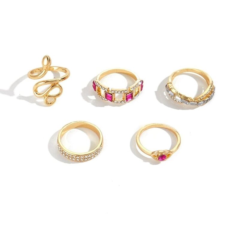 Rubis Serpent Ring Stack - Set of 5