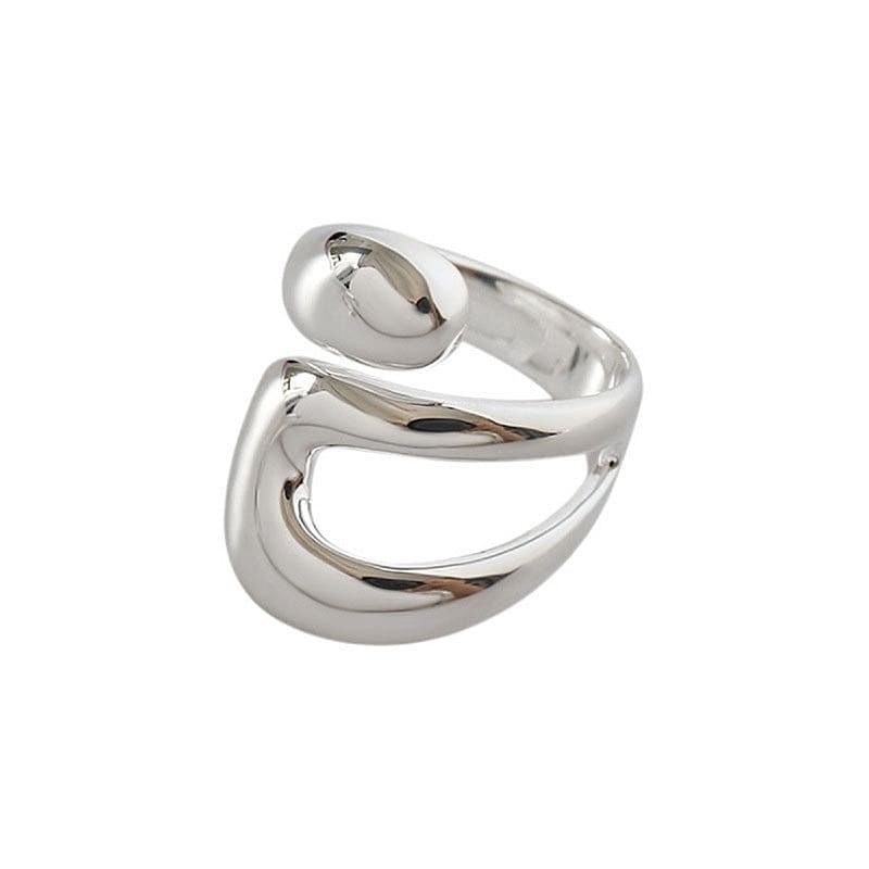 Chunky Statement Silver Ring Stack - Set of 2