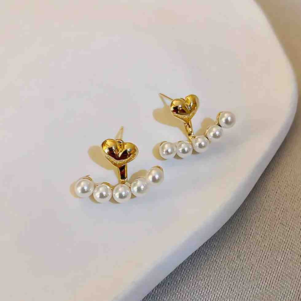 Pearl Heart Earrings