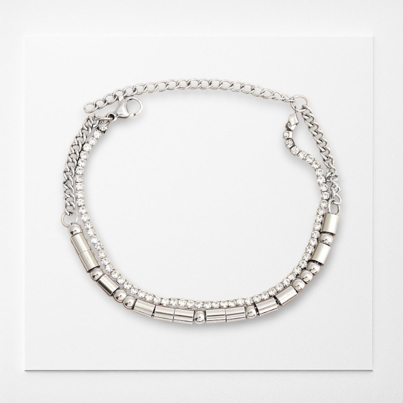 Keep Going Morse Code Bracelet Stack