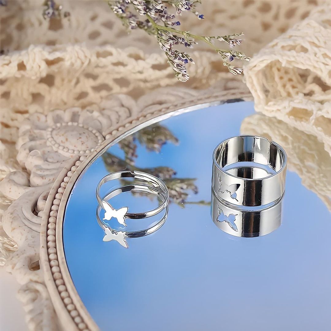 Butterfly Ring Stack - Set of 2