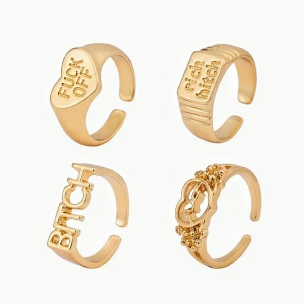 Slang Ring Stack - Set of 4