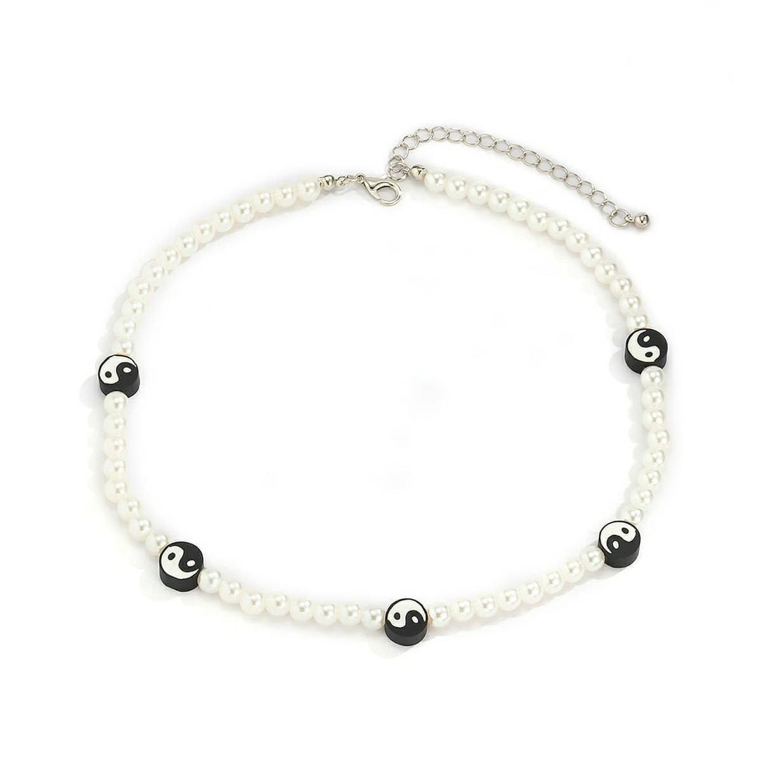 Y2K Pearl Yin Yang Necklace