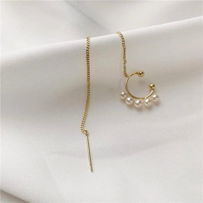Pearl Chain Ear Cuff Earring