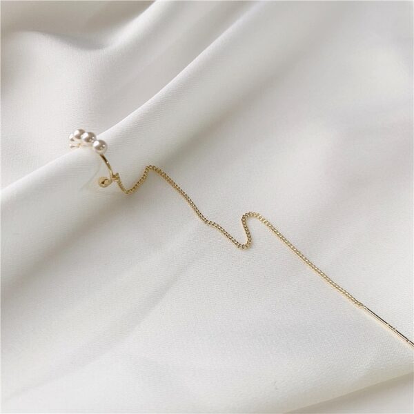 Pearl Chain Ear Cuff Earring