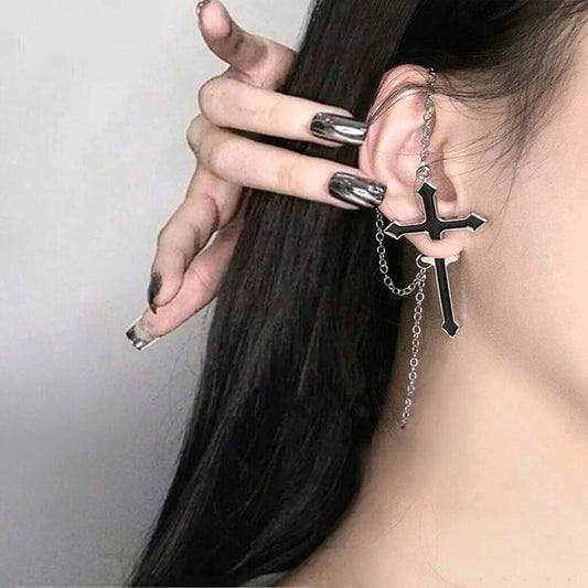 Goth Cross Earring