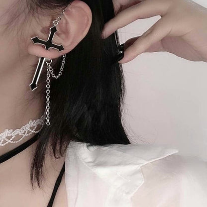 Goth Cross Earring