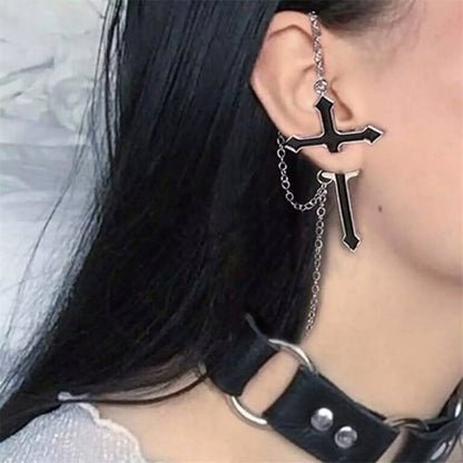 Goth Cross Earring