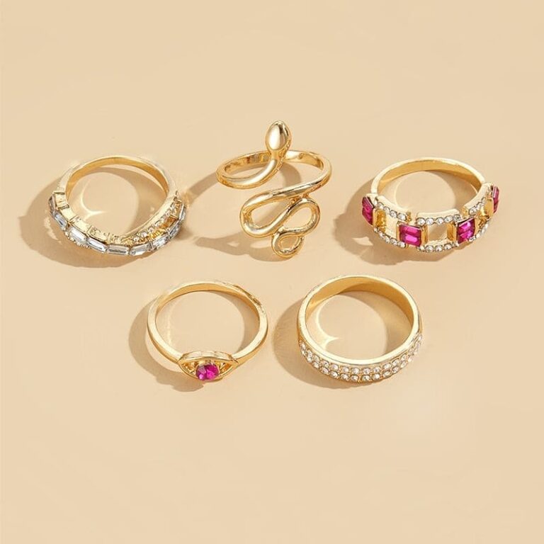 Rubis Serpent Ring Stack - Set of 5