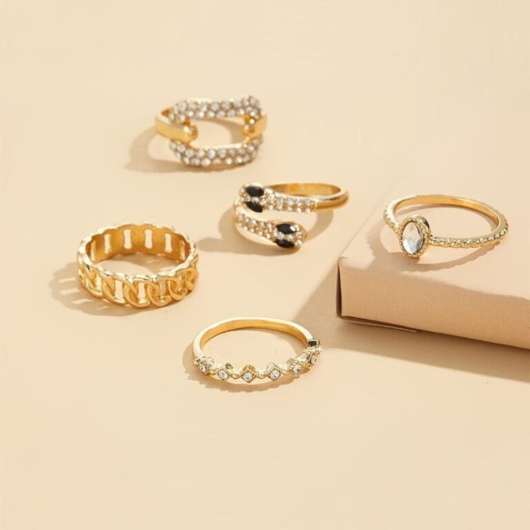 Noir Serpent Ring Stack - Set of 5