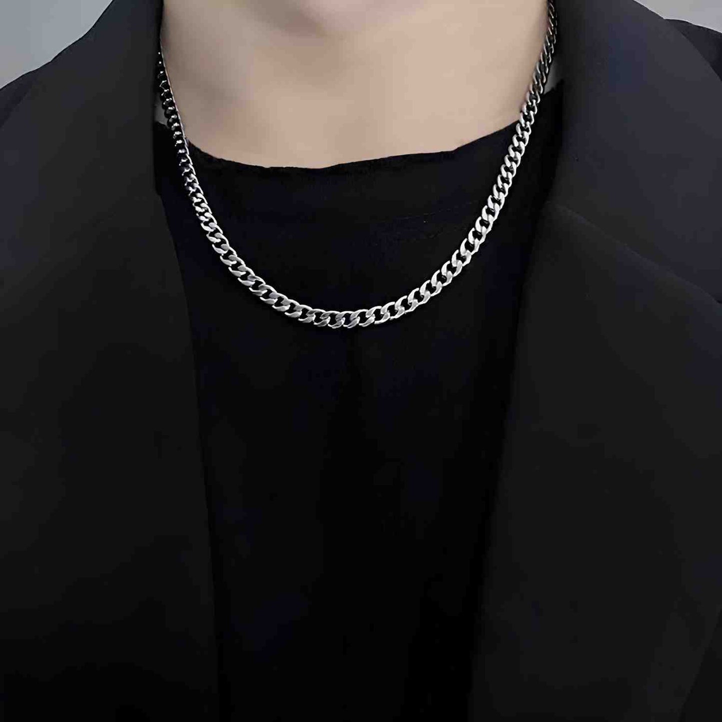 Bar and Curb Layered Necklace