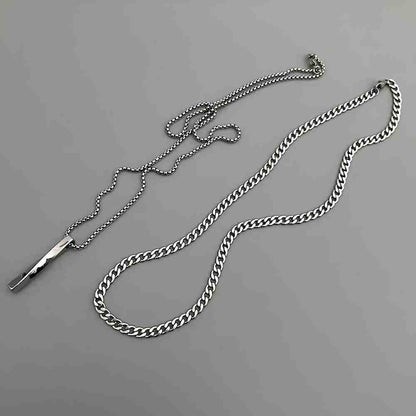 Bar and Curb Layered Necklace