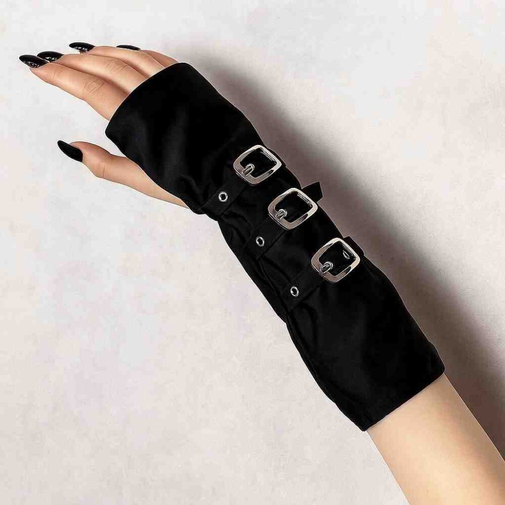 Black Buckle Gloves