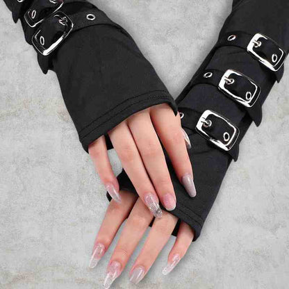 Black Buckle Gloves