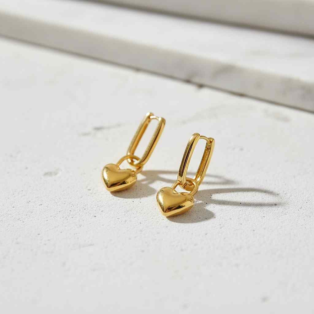 Heart Box Hoop Earrings