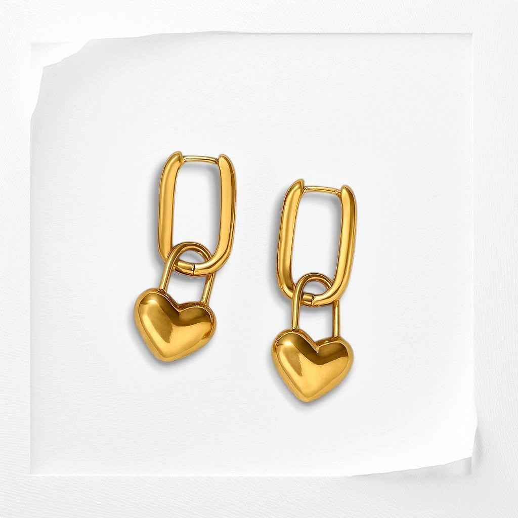 Heart Box Hoop Earrings