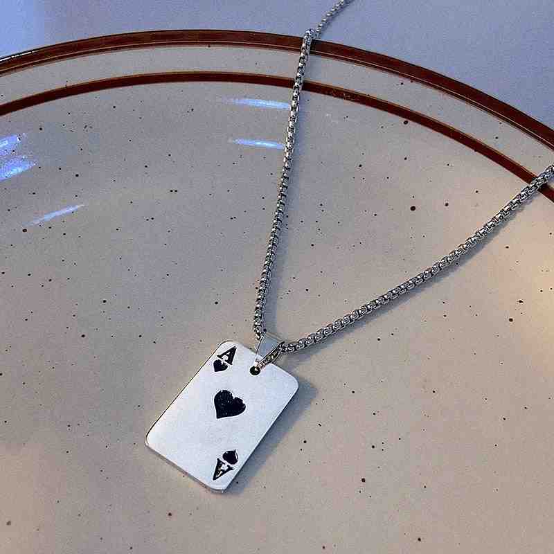 Silver Ace Necklace
