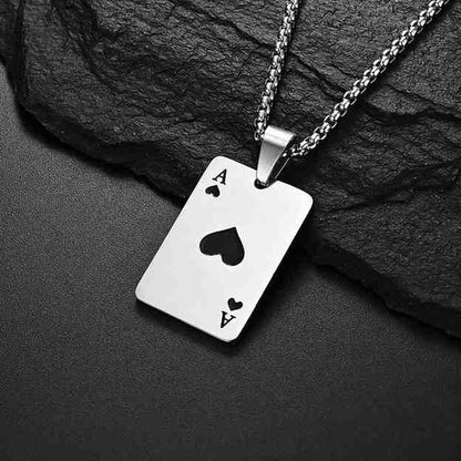 Silver Ace Necklace