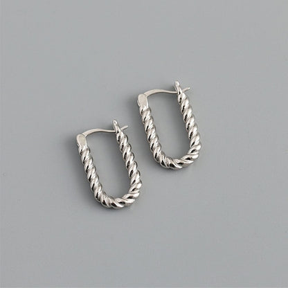 Silver Twisted Rope Hoops