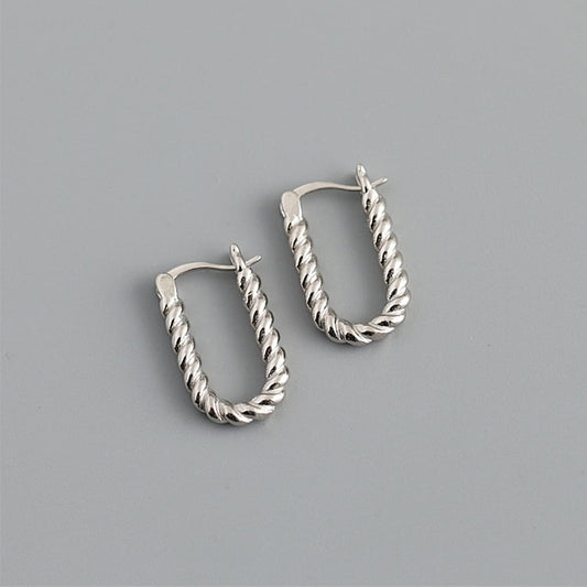 Silver Twisted Rope Hoops