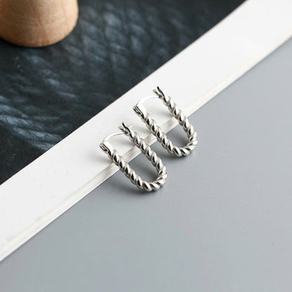 Silver Twisted Rope Hoops
