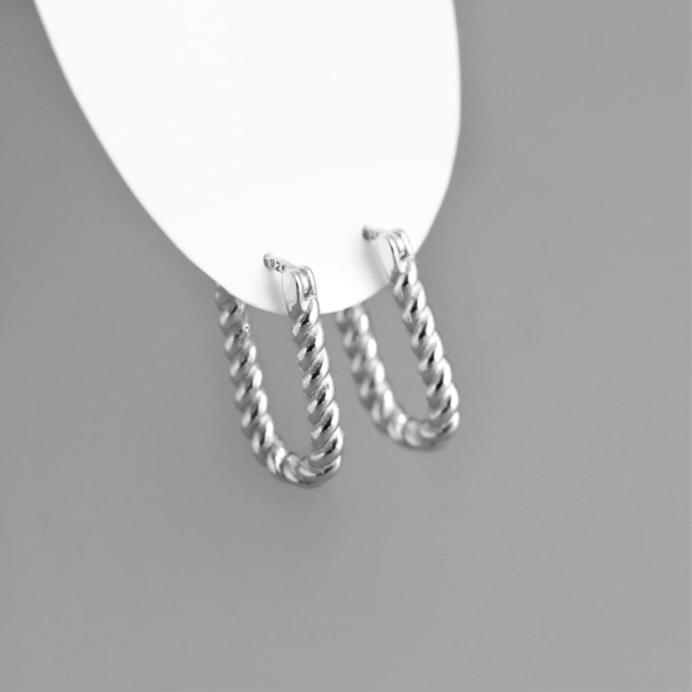 Silver Twisted Rope Hoops