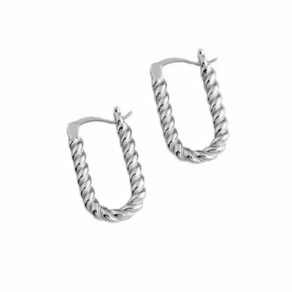 Silver Twisted Rope Hoops
