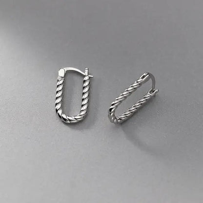 Silver Twisted Rope Hoops