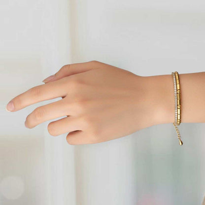 Keep Going Morse Code Bracelet Stack