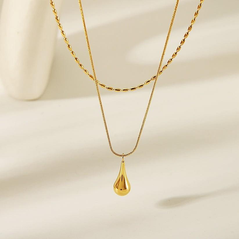 Resilience Water Drop Layered Necklace