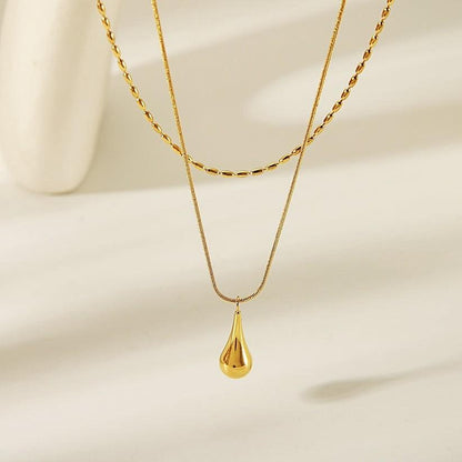Resilience Water Drop Layered Necklace