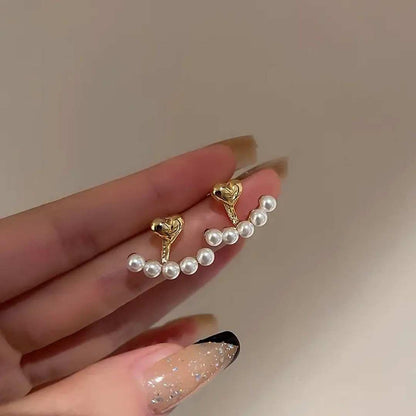 Pearl Heart Earrings