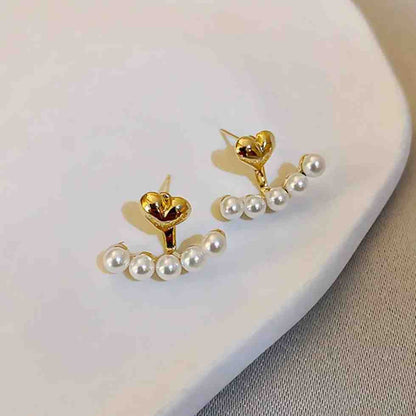 Pearl Heart Earrings