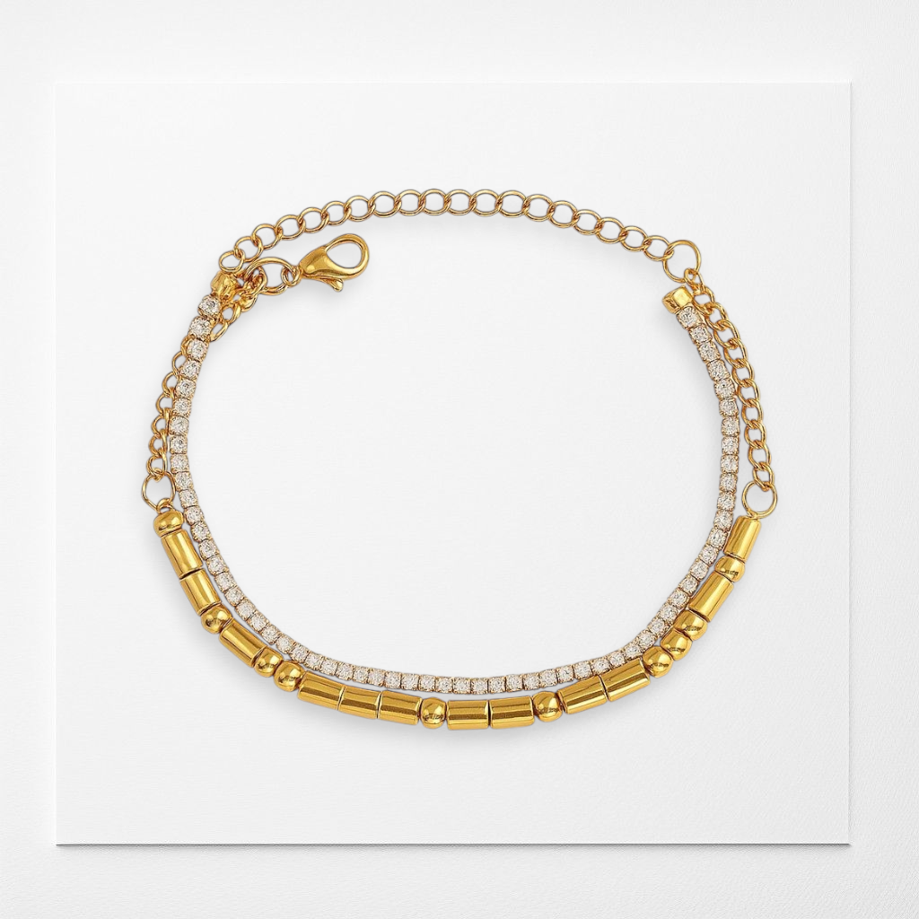 Keep Going Morse Code Bracelet Stack