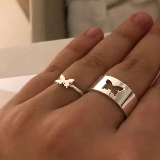 Butterfly Ring Stack - Set of 2