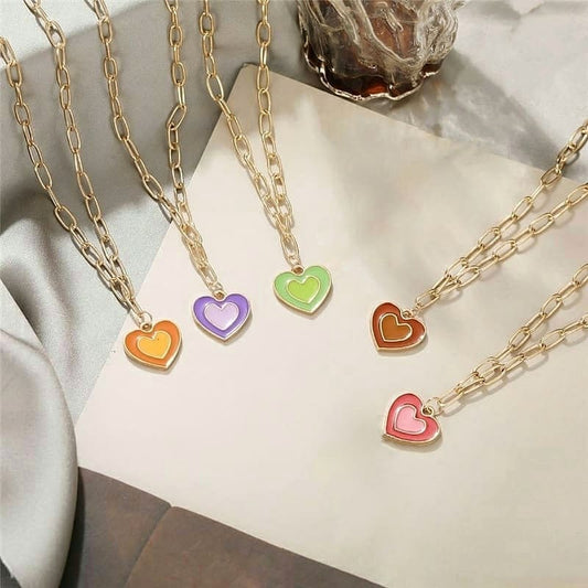 Y2K Double Heart Necklace