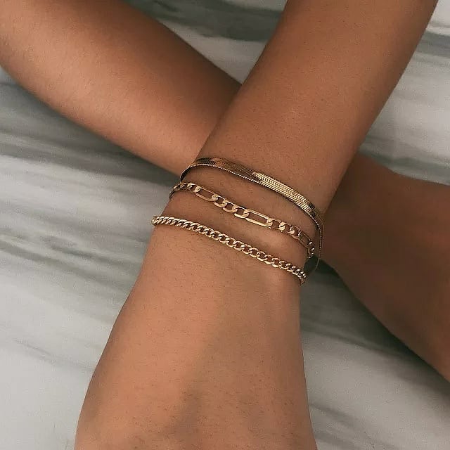 Letter Love Charm CZ Crystal Golden Chain Bracelet – Neshe Fashion Jewelry