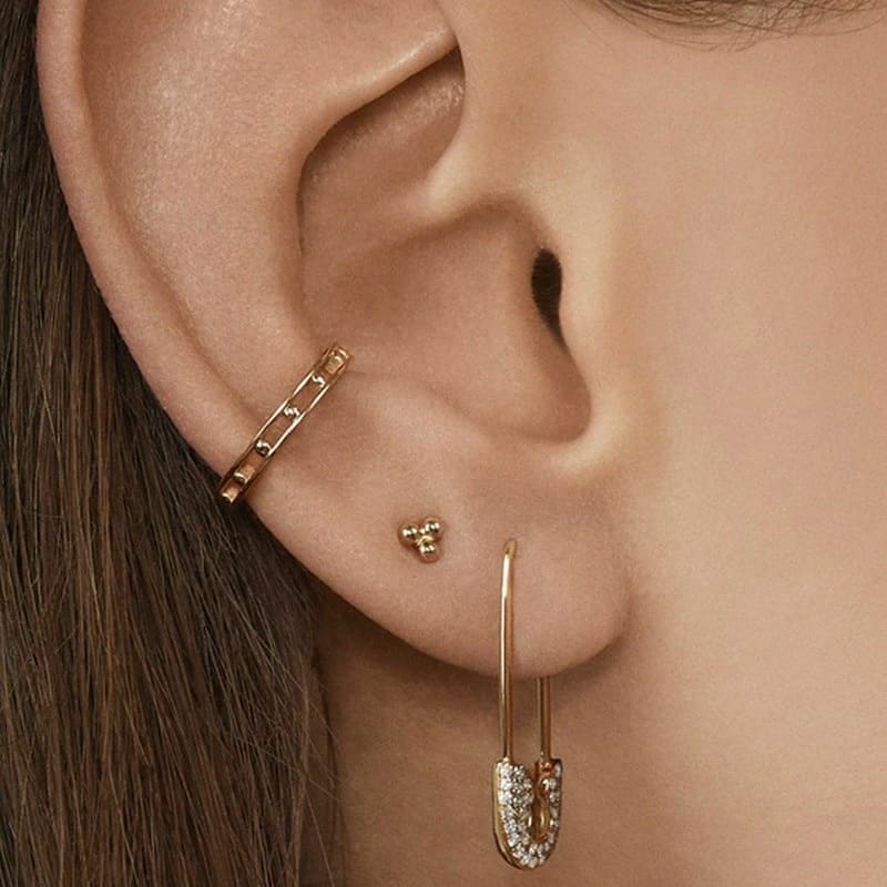 Real Gold Safety Pin Earrings 2024 | favors.com