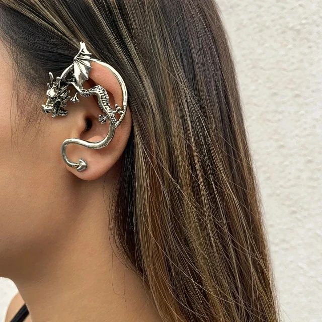 SINGLE Dragon Cuff Earring, Dragon Cuff Earring, Gothic Earring, Gothic  Jewelry, Dragon Ear Cuff, Dragon Earring, Screw Back Earring - Etsy