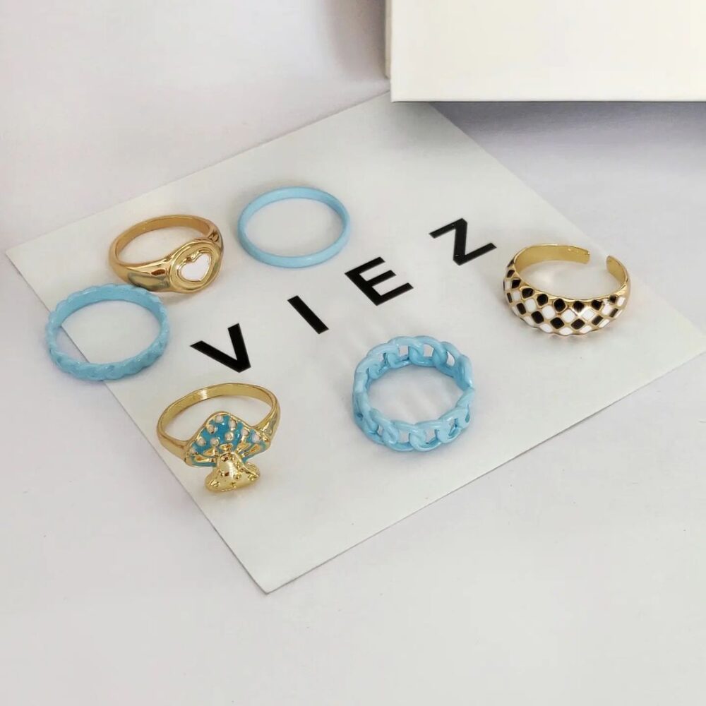 Rings - Y2K Blue-tiful - Set of 6 - Image 2