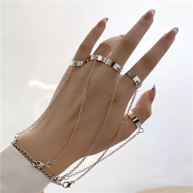 Buy SILVER SHINE Gold Plated Designer Chain One Finger Ring Bracelet For  Women Online at Low Prices in India  Paytmmallcom