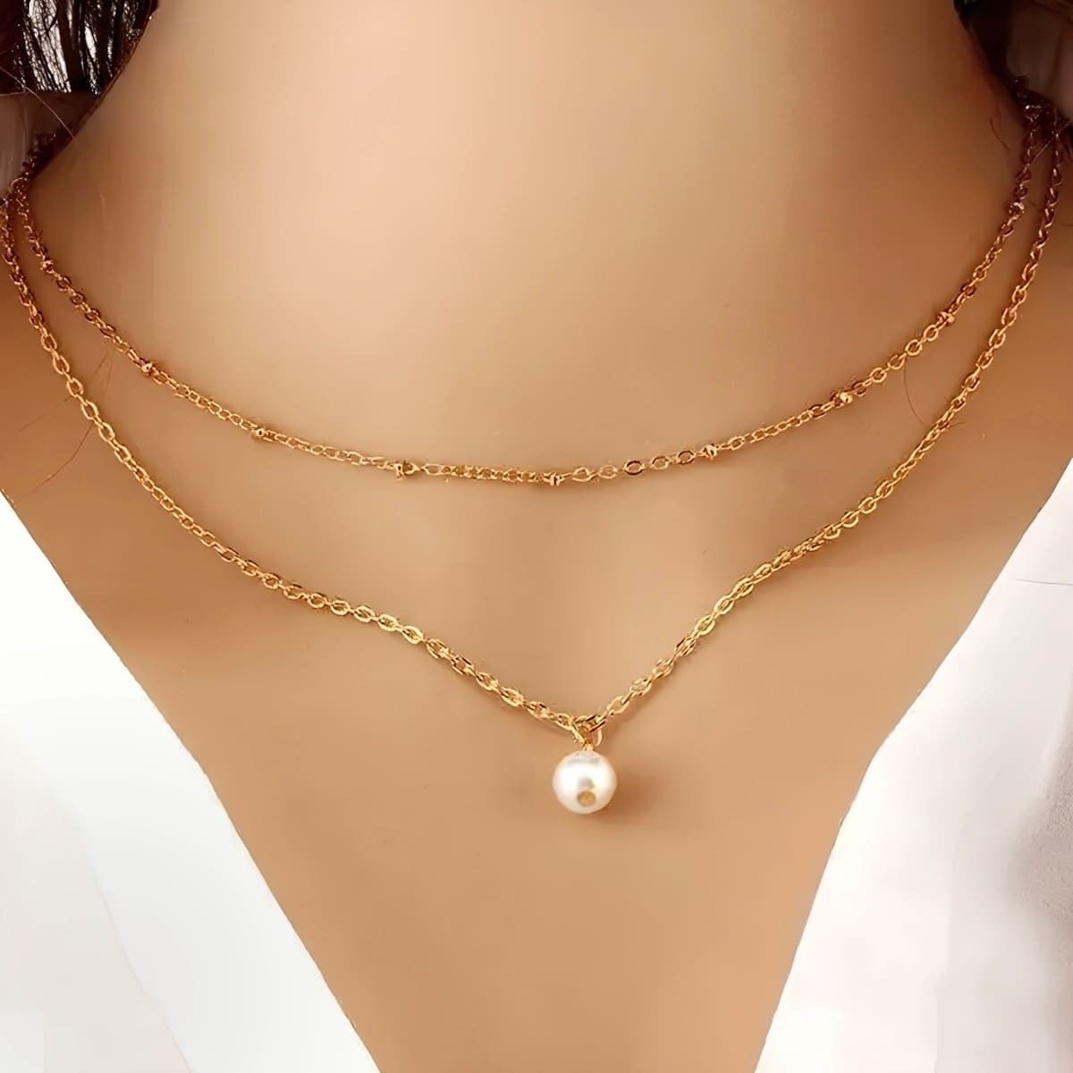 Buy CLARA 925 Sterling Silver Gold Rhodium Plated Dainty Pearl Necklace  Chain Online at Best Prices in India - JioMart.