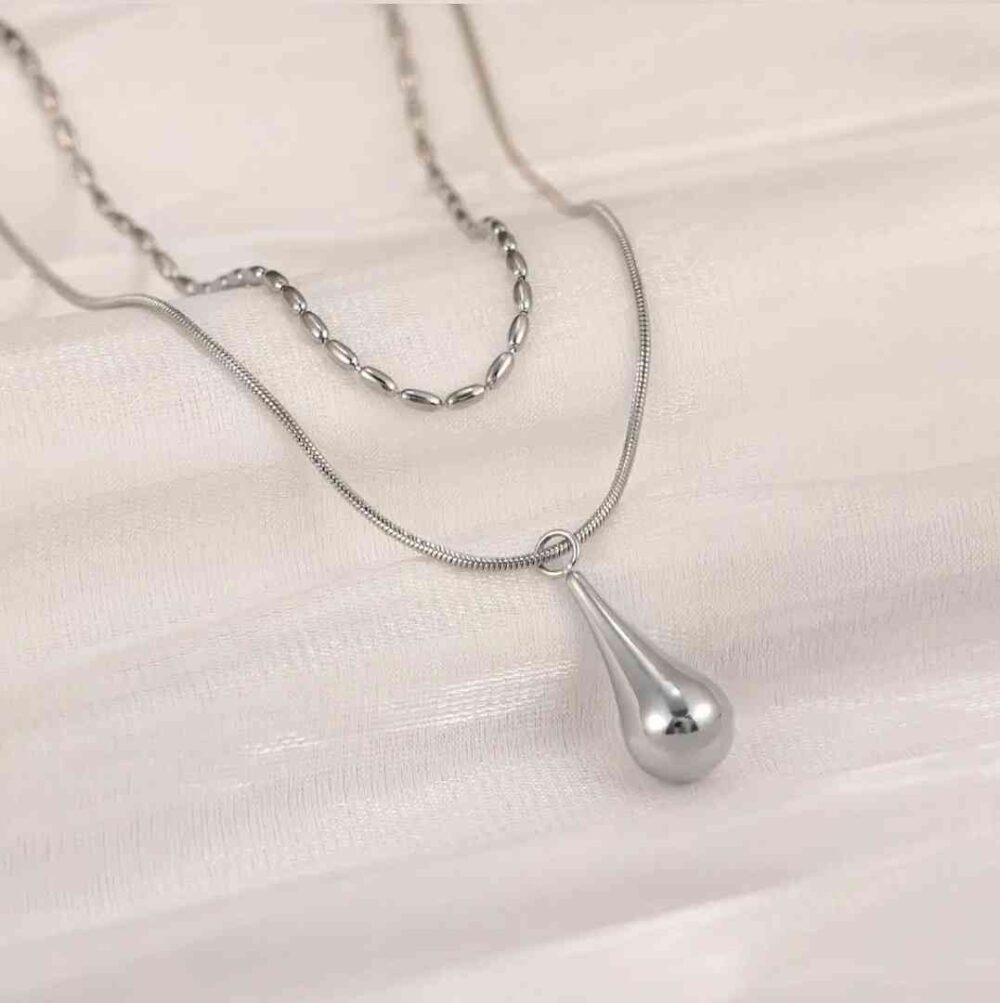 Premium Necklace- Layered Water Drop Stack - Image 6