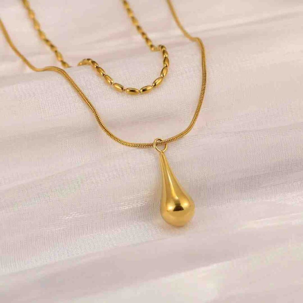 Premium Necklace- Layered Water Drop Stack - Image 7