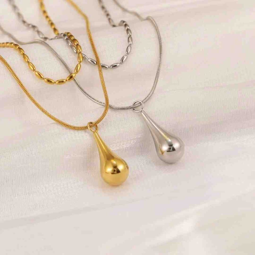 Premium Necklace- Layered Water Drop Stack - Image 8