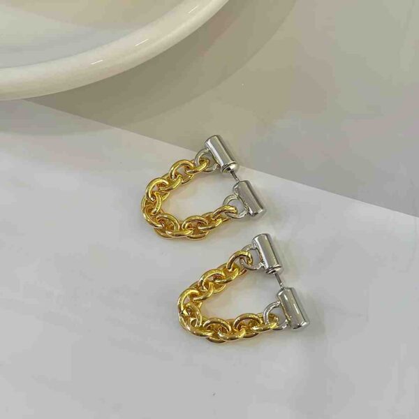 Earrings - Dual Tone Chain Link