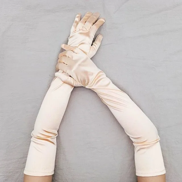 Gloves - Elegant Satin Peach