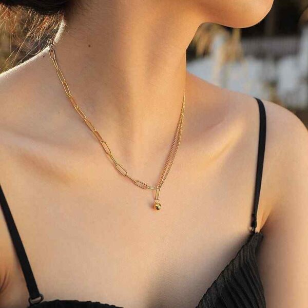 Premium Necklace - Paperclip Link Ball